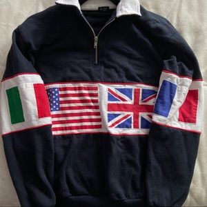 BRANDY MELVILLE Flag half zip-up sweater